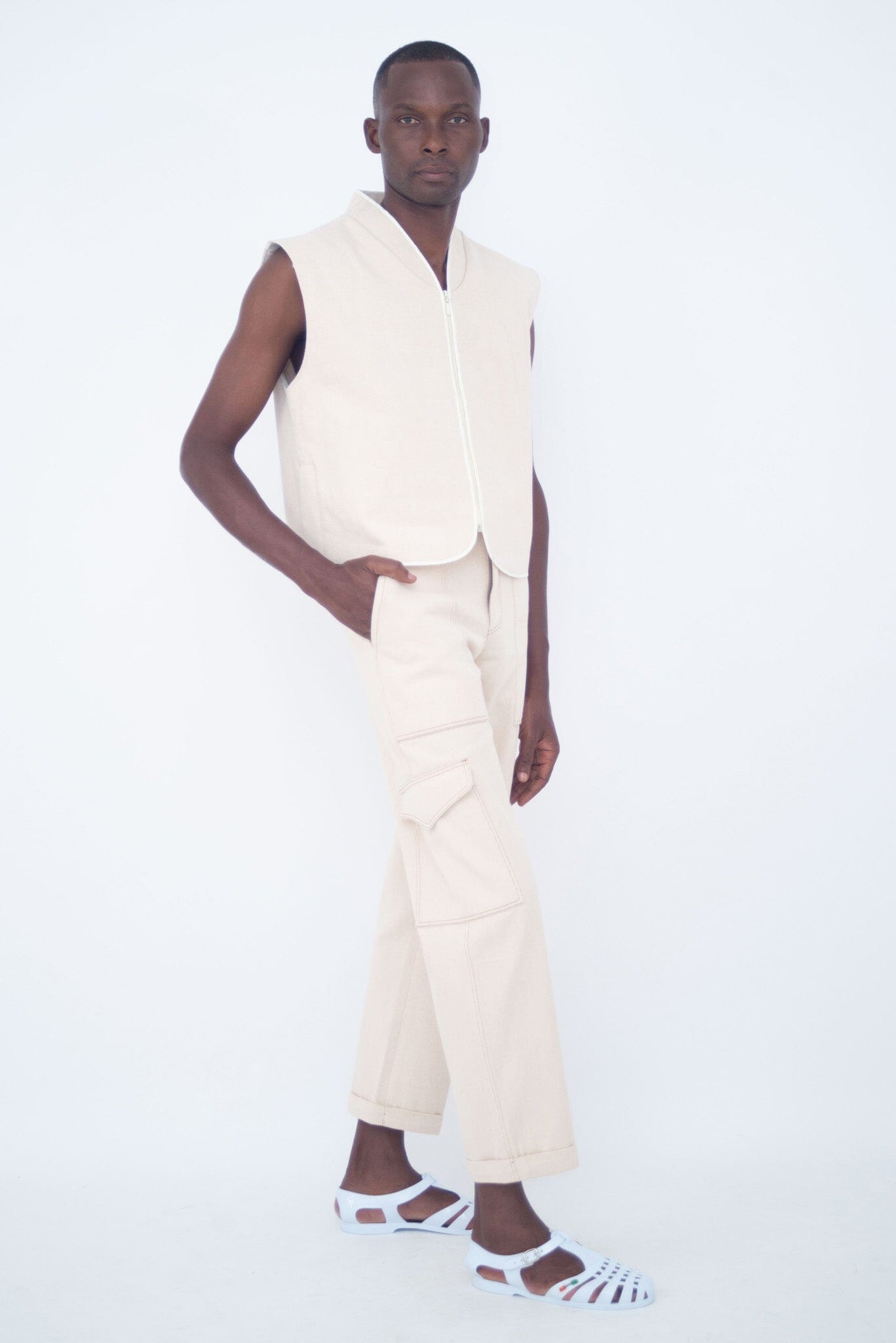 PUFFER VEST SHORT IVOIRY LaurenceAirline 