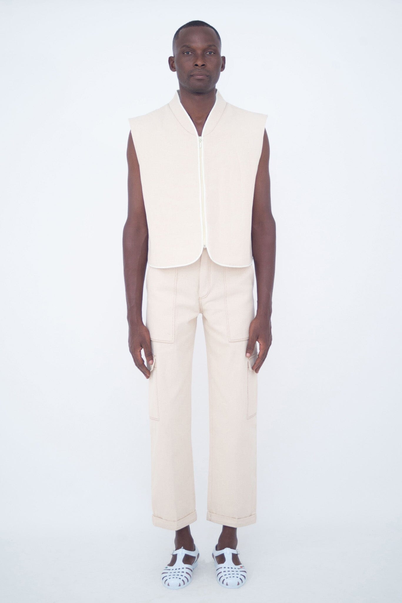 PUFFER VEST SHORT IVOIRY LaurenceAirline 