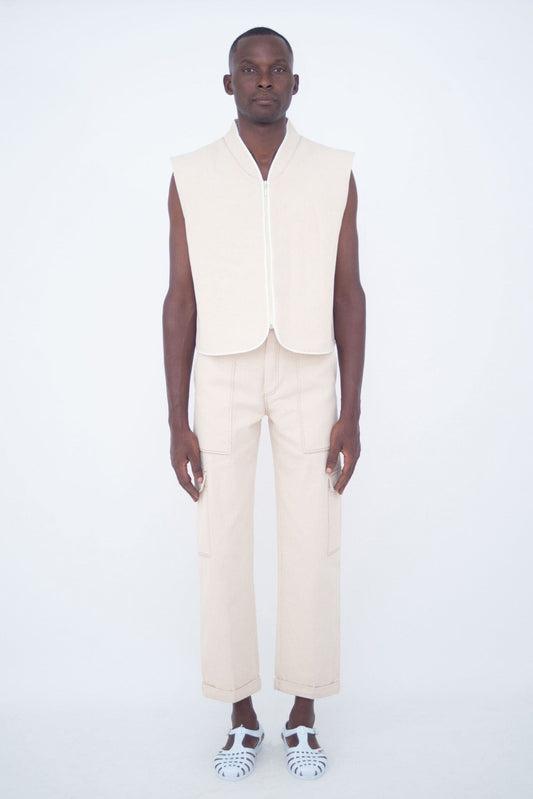 PUFFER VEST SHORT IVOIRY LaurenceAirline 