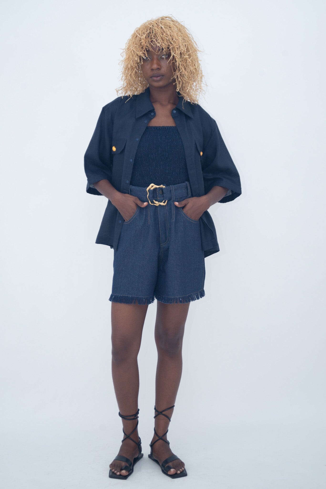 SHORT SAHARIENNE SHIRT MARINE LaurenceAirline 