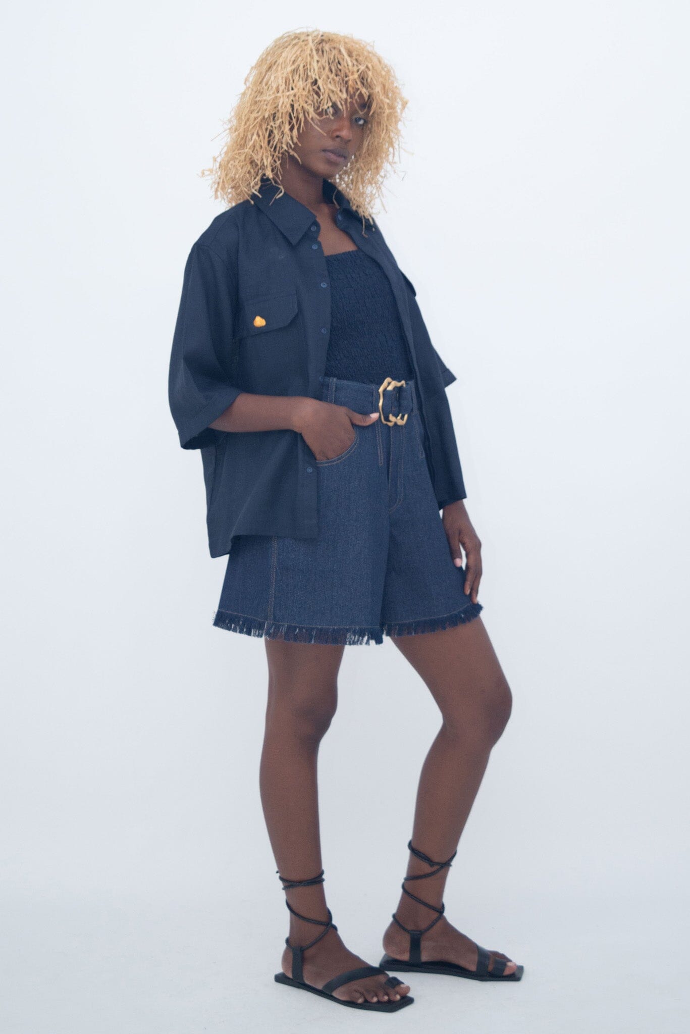 SHORT SAHARIENNE SHIRT MARINE LaurenceAirline 