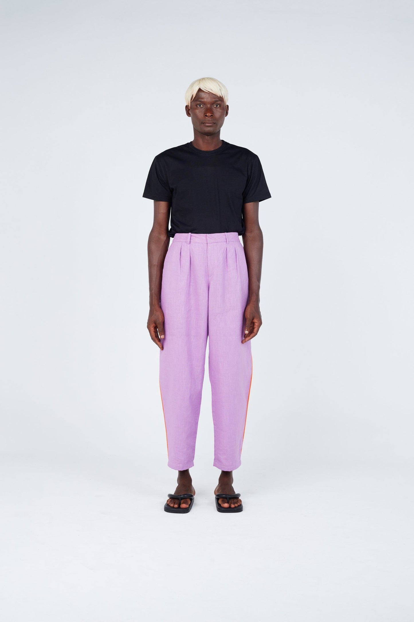pantalon violet - coupe carotte -  unisexe