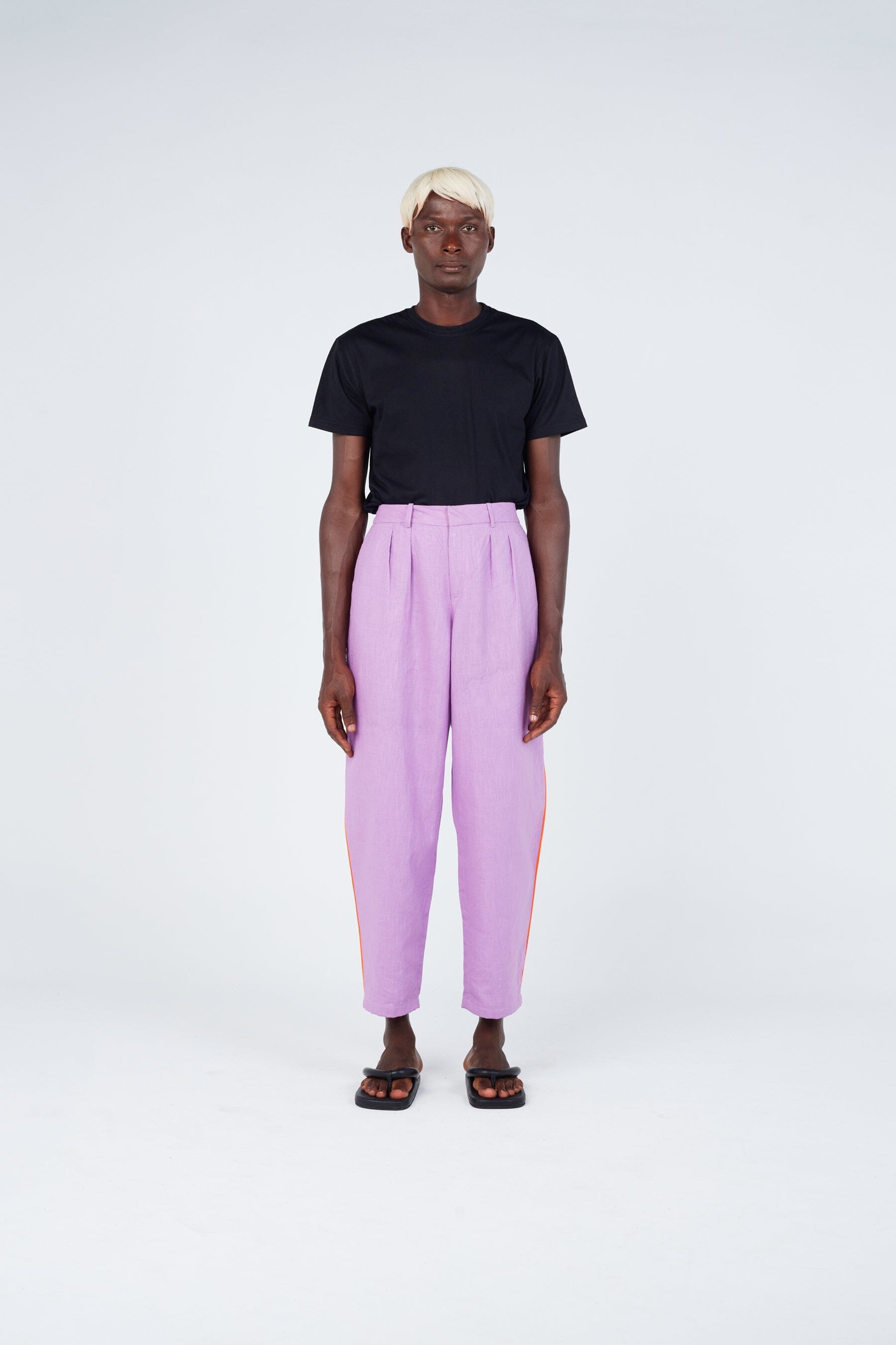 pantalon violet - coupe carotte -  unisexe