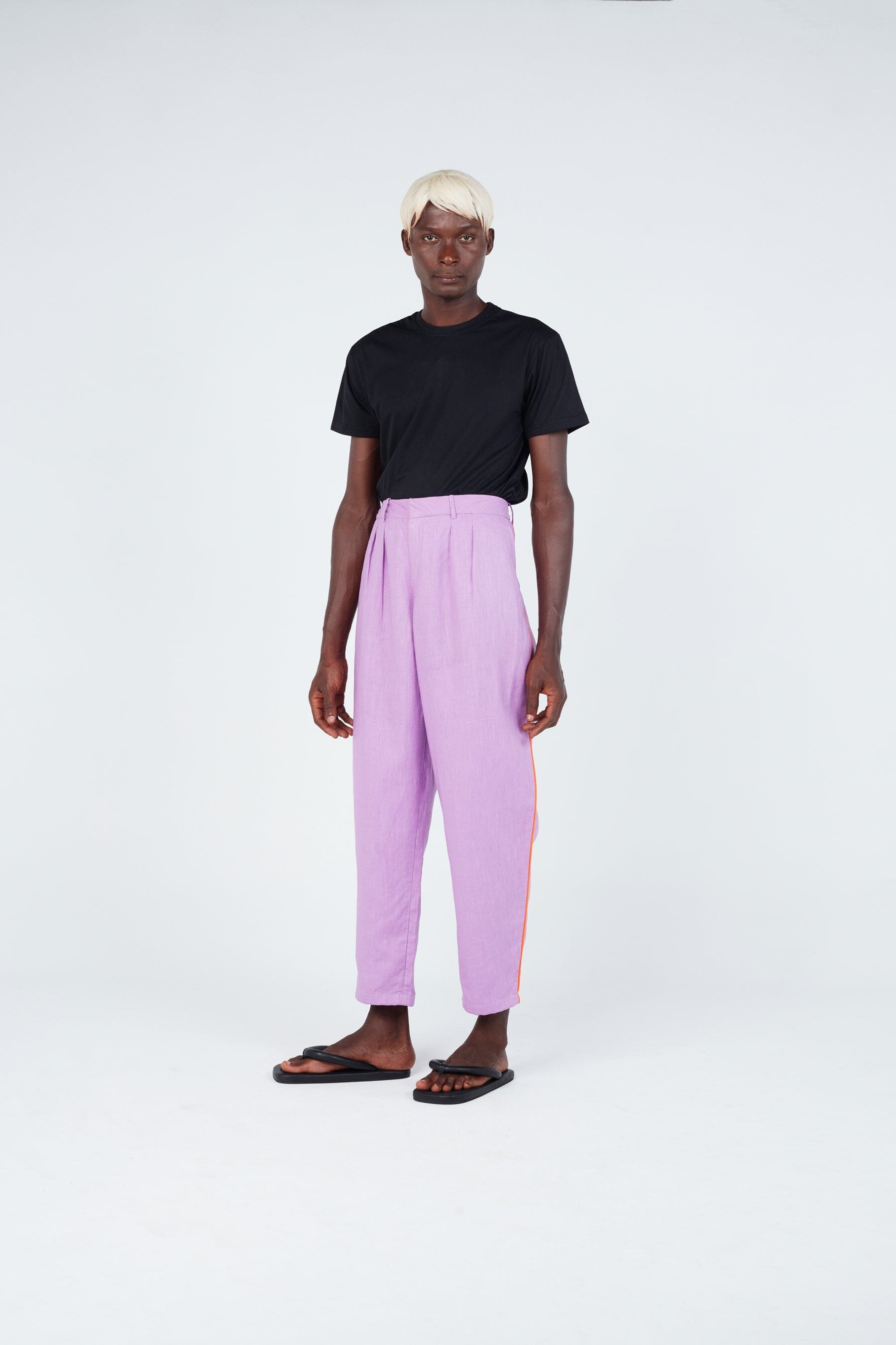 pantalon violet - coupe carotte -  unisexe
