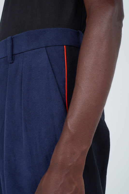 Stripe Seam Classic Wide Pants • Bi-colour Trousers New LaurenceAirline 