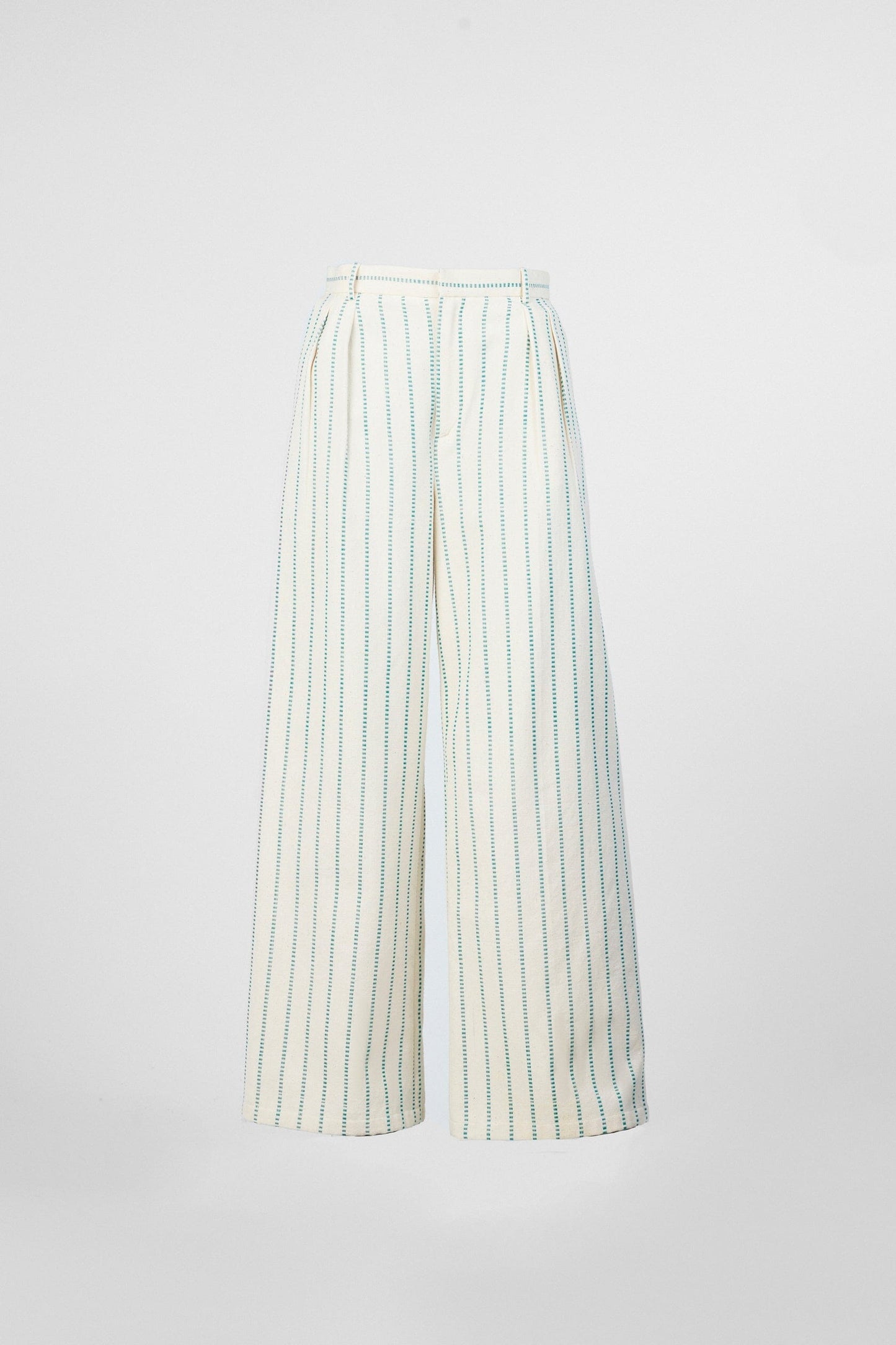 Stripe Seam Classic Wide Pants • Ecru Trousers New LaurenceAirline 