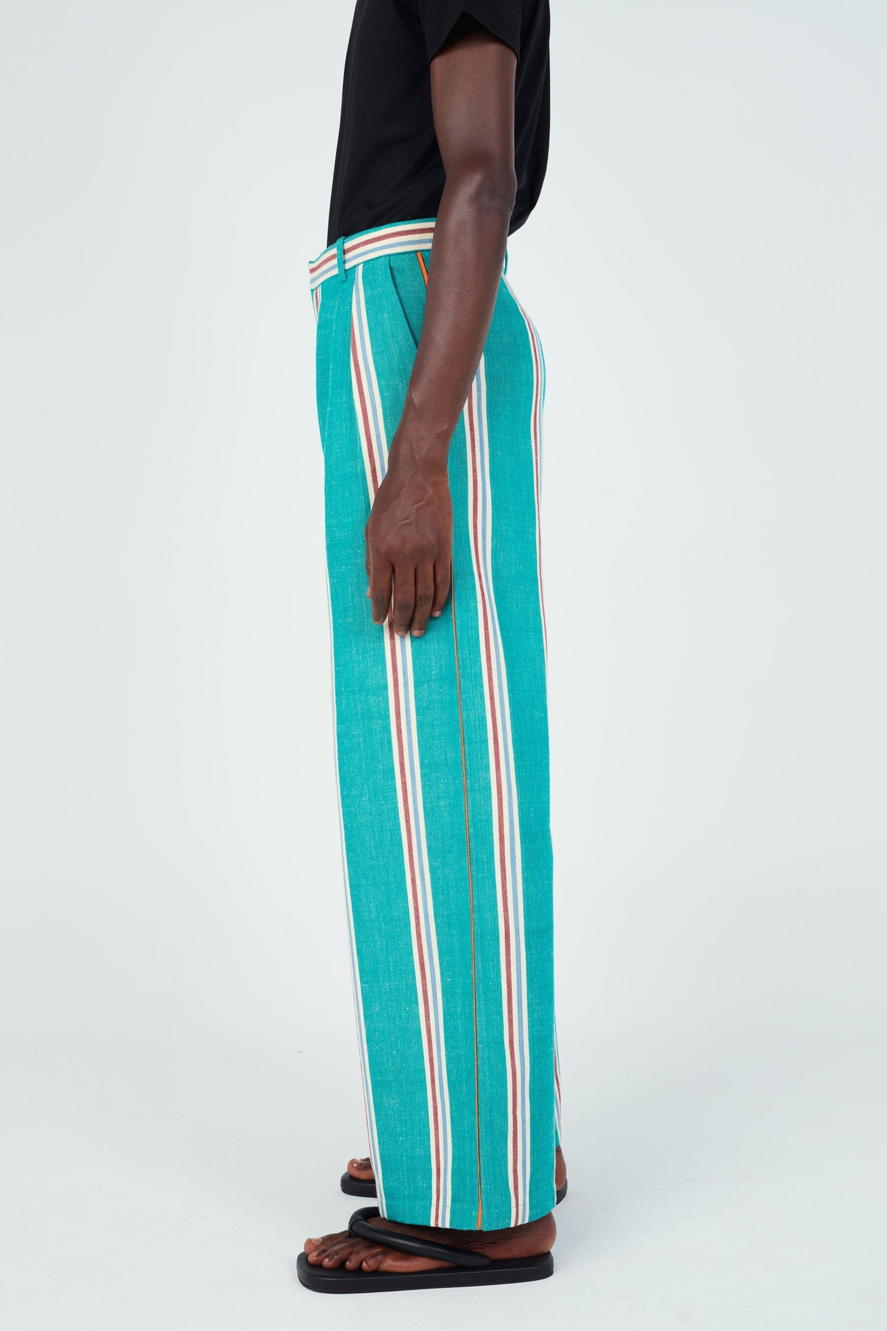 Stripe Seam Classic Wide Pants • Green New LaurenceAirline 