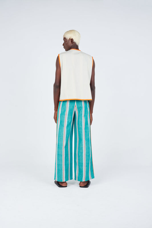 Striped weave reversible vest Outerwear New LaurenceAirline 