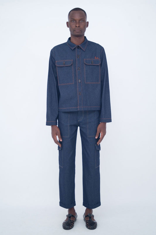 WORK JACKET NEW BLUE JEAN LaurenceAirline 