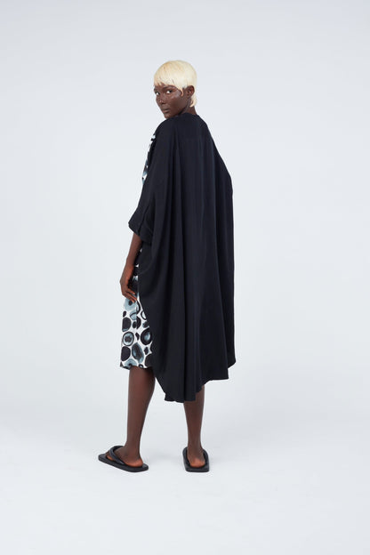 Dark watercolour spotted cape dress Dress New LaurenceAirline Womens 
