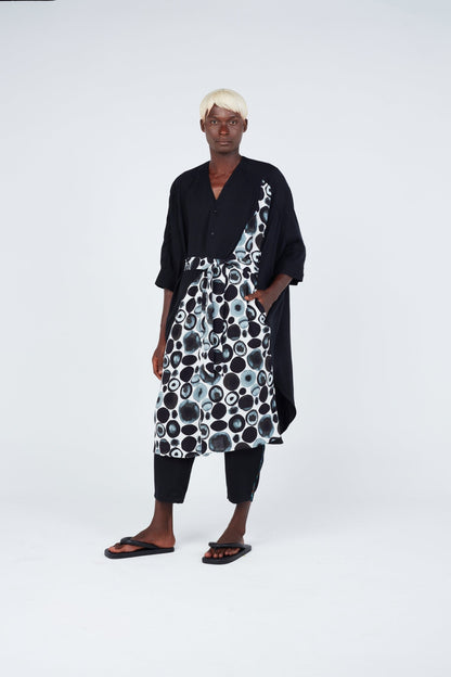 Dark watercolour spotted cape dress Dress New LaurenceAirline Womens 