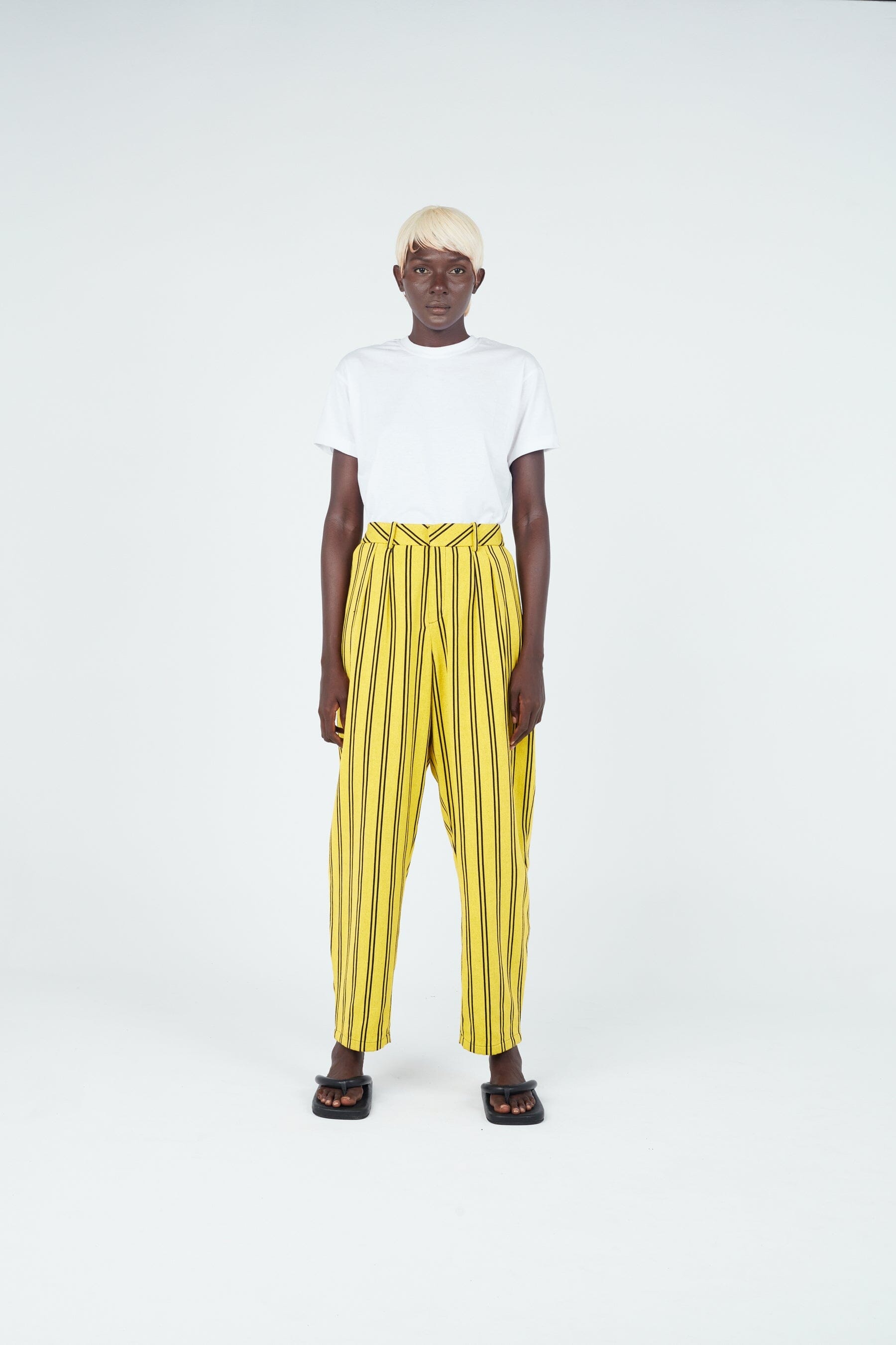 Stripe weave carrot pants Trousers New LaurenceAirline 