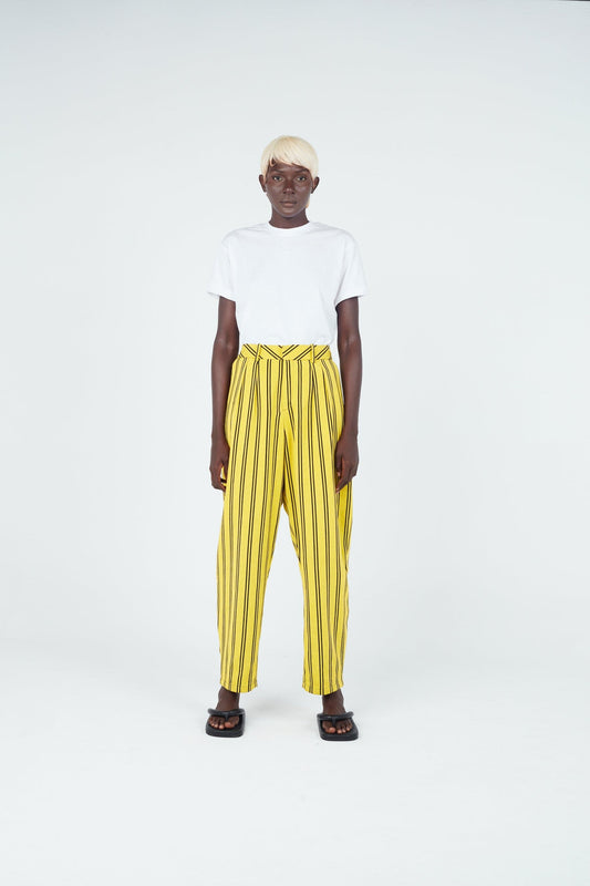 Stripe weave carrot pants Trousers New LaurenceAirline 