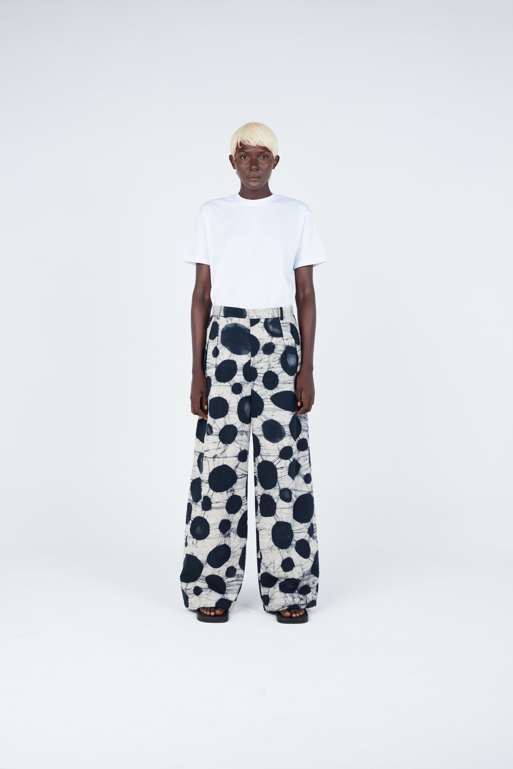 Watercolour Spotted Classic Wide Pants Trousers New LaurenceAirline 