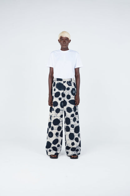 Watercolour Spotted Classic Wide Pants Trousers New LaurenceAirline 