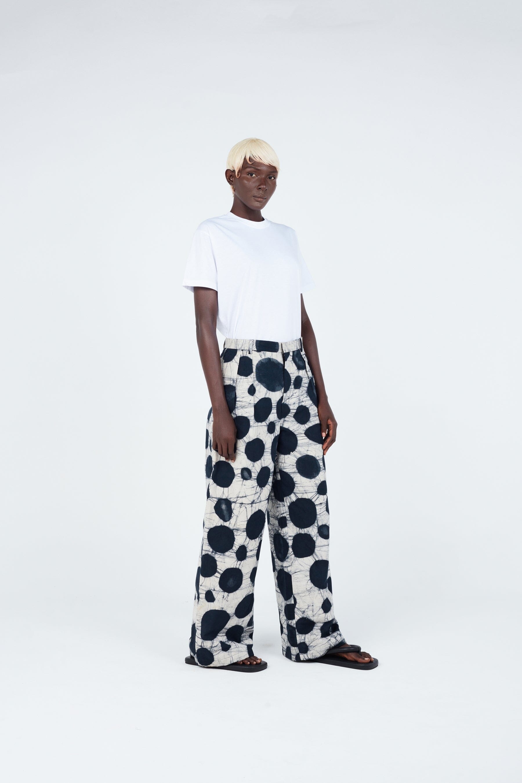 Watercolour Spotted Classic Wide Pants Trousers New LaurenceAirline 