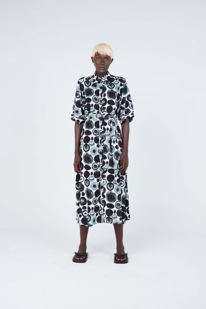 Watercolour Spotted Shirt-dress Dress New LaurenceAirline Womens 