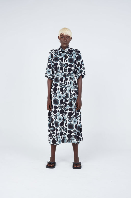 Watercolour Spotted Shirt-dress Dress New LaurenceAirline Womens 